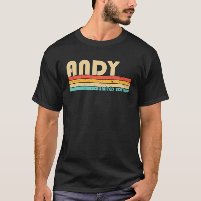 T-shirt ANDY Nom Personnalisé Funny Retro Vintage Birthda (Devant)