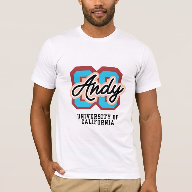 T-shirt Andy Rétro Emblème Universitaire (Devant)