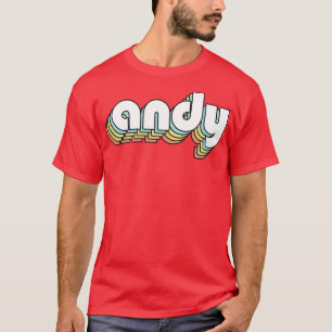 T-shirt Andy Retro Rainbow Typographie style défraîchi