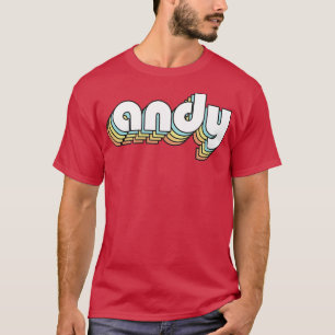 T-shirt Andy Retro Rainbow Typographie style défraîchi