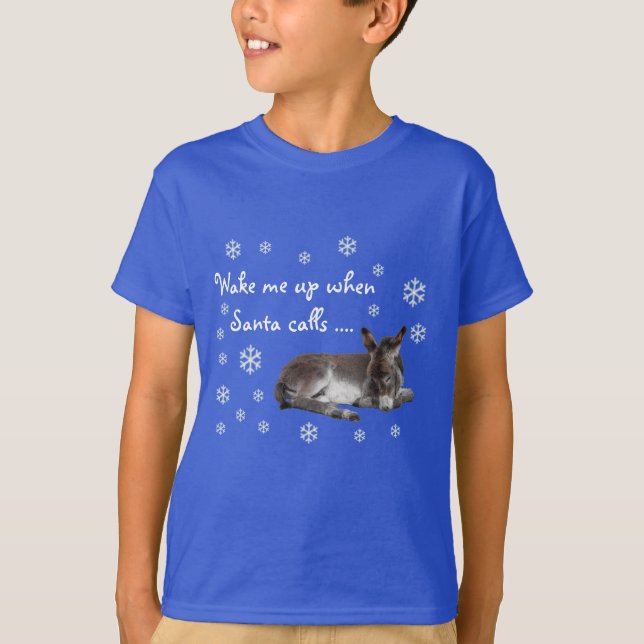 T-shirt Âne de Noël mignon flocons de neige (Devant)