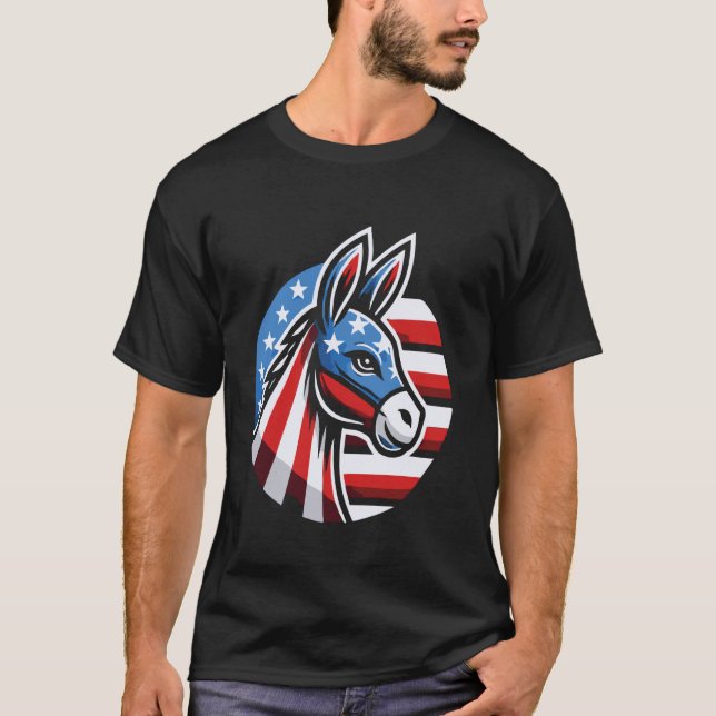 T-shirt Âne démocratique patriotique (Devant)