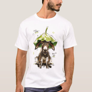 T-shirt Âne drôle avec chapeau de feuille pour une journée