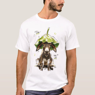 T-shirt Âne drôle avec chapeau de feuille pour une journée