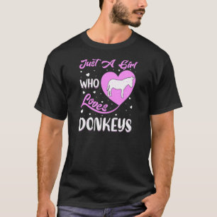T-shirt Âne En Forme De Coeur Juste Une Fille Qui Aime Les