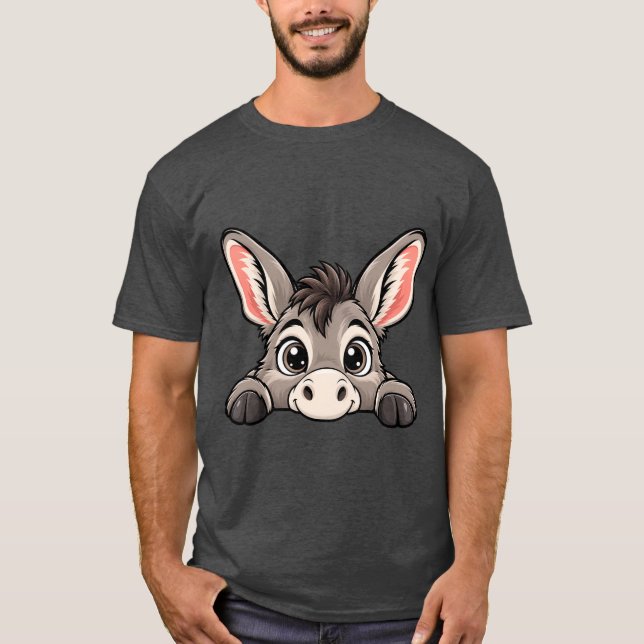 T-shirt Âne mignon Peekaboo (Devant)