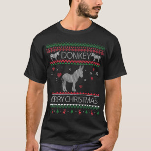 T-shirt Âne mignon Sweater hideux Noël Vacances Hiver