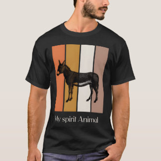 T-shirt Âne Rétro Mon Animal d'âme rétro