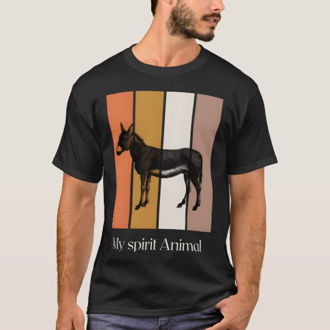 T-shirt Âne Rétro Mon Animal d'âme rétro (Devant)