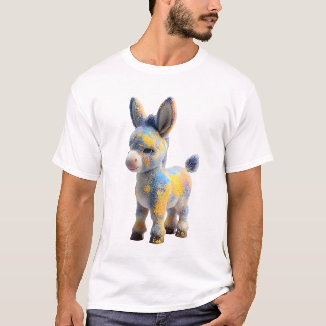 T-shirt Âne vibrant multicolore pour hommes (Devant)