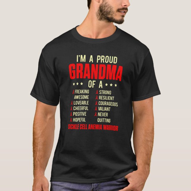 T-shirt Anémie faucille Survivante Fière Grand-mère Anémiq (Devant)