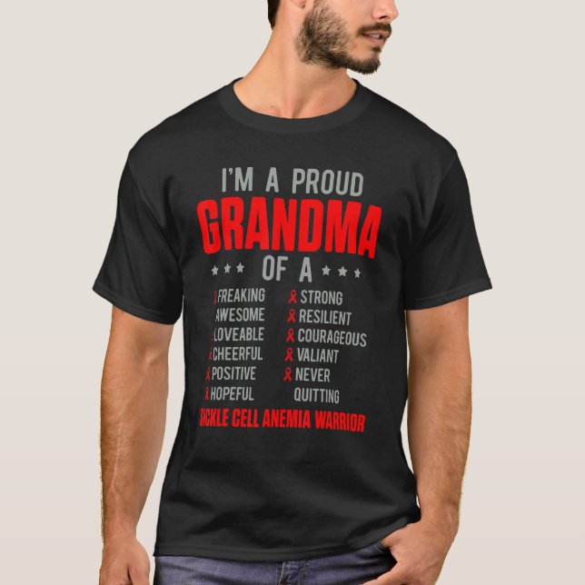 T-shirt Anémie faucille Survivante Fière Grand-mère Anémiq (Devant)