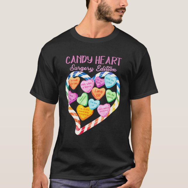 T-shirt Anesthésie Infirmière Valentines Jour Bonbons Coeu (Devant)