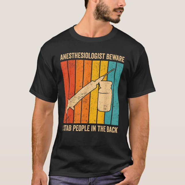 T-shirt Anesthésiologiste Je poignarde les gens dans le do (Devant)