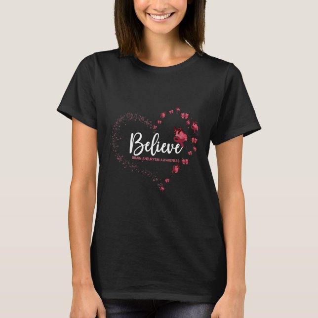 T-shirt Aneurysme Sensibilisation Papillon Croire (Devant)