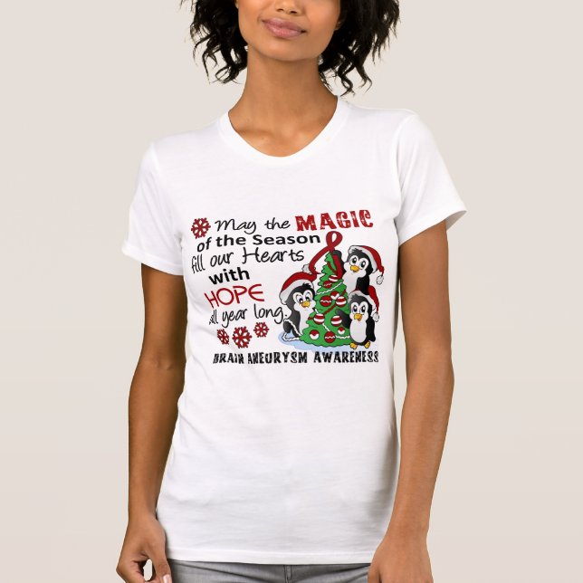 T-shirt Anévrisme cérébral de pingouins de Noël (Devant)