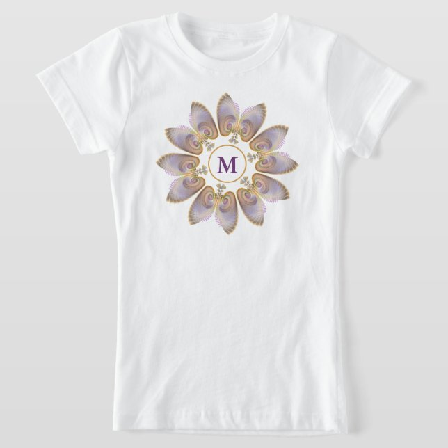 T-Shirt Ange Abstraite ailes Mandala Monogramme fractal (Poser)