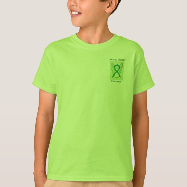 T-Shirt Ange au Ruban Vert pour la Sensibilisation (Devant)