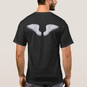 T-shirt Ange blanc ailes sur T noir