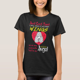 T-shirt Ange de caniche sans ailes Animaux