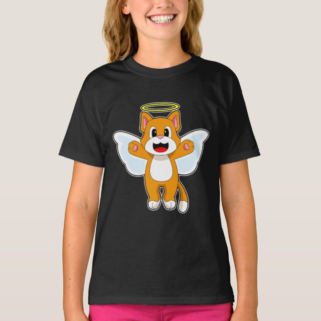 T-shirt Ange de chat ailes Angel (Devant)