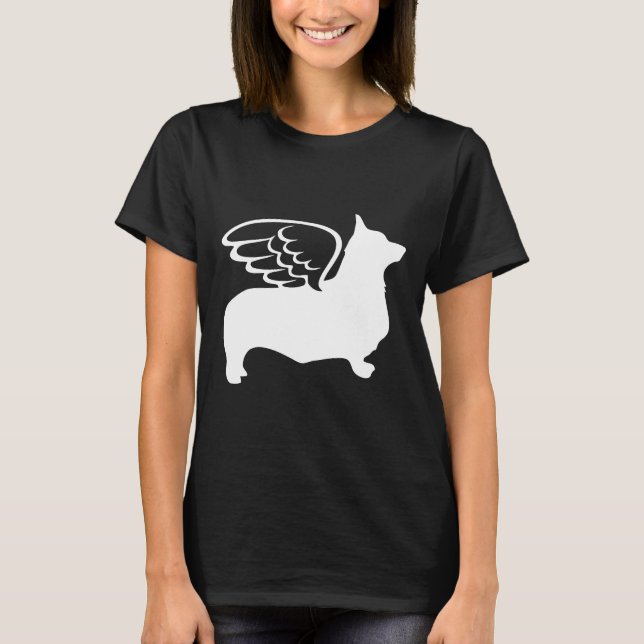 T-shirt Ange de chien Corgi (Devant)