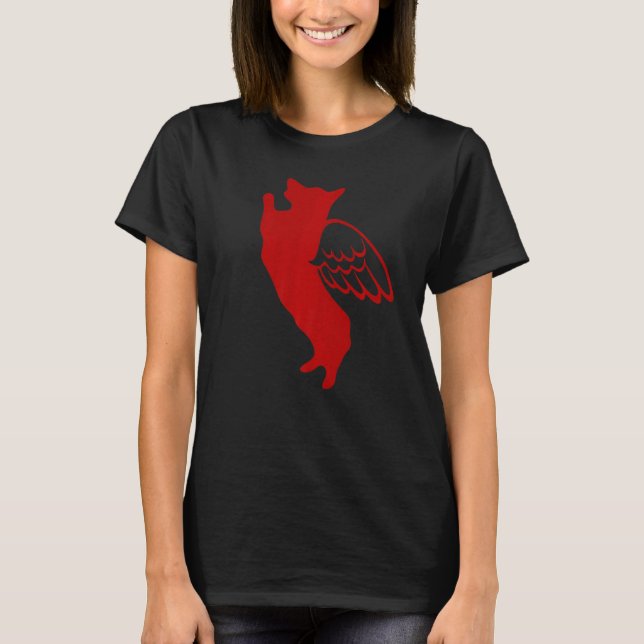 T-shirt ange de chien corgi rouge premium (Devant)