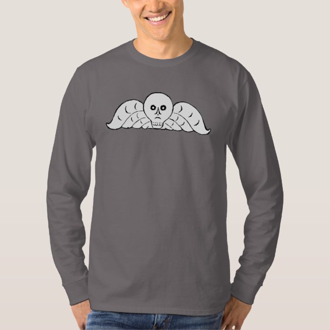 T-shirt Ange de crâne de pierre tombale coloniale de Bosto (Devant)