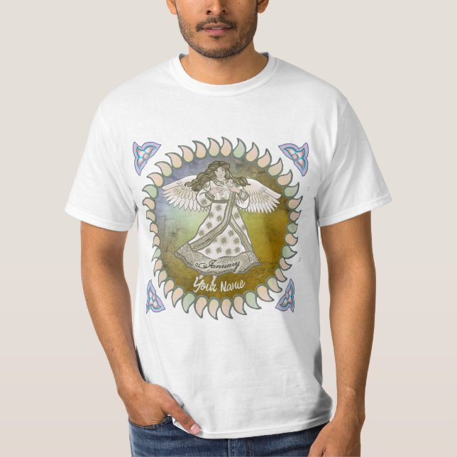 T-shirt ange de l'anniversaire de janvier lily  (Devant)