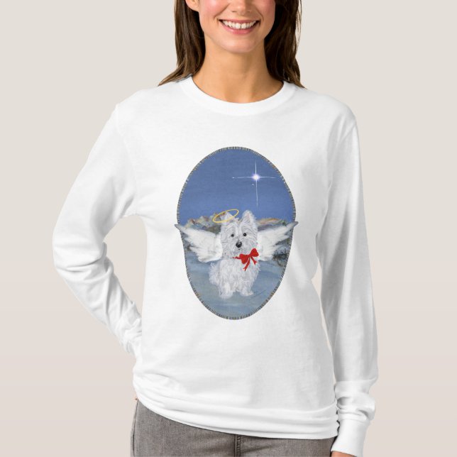 T-shirt ange de Noël Westie (Devant)