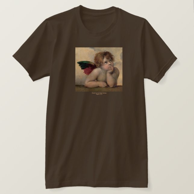 T-shirt Ange de Sistine Madonna par Raphael (Design devant)