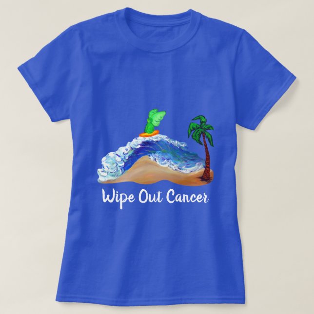 T-shirt Ange de surf, essuyer le cancer Chemise (Design devant)