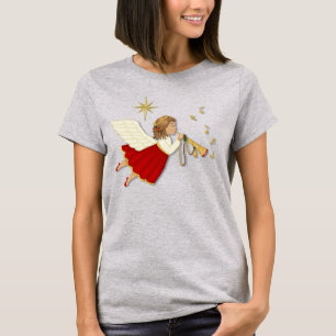 T-shirt Ange de trompette et étoile de Noël