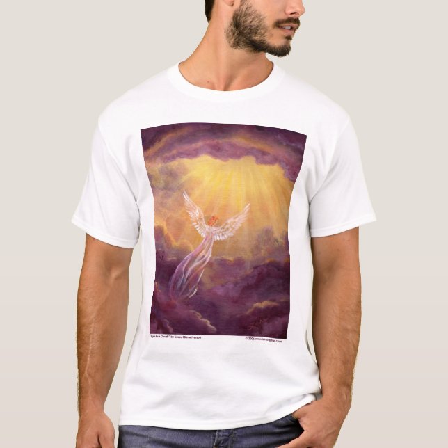 T-shirt Ange en nuages mauve (Devant)