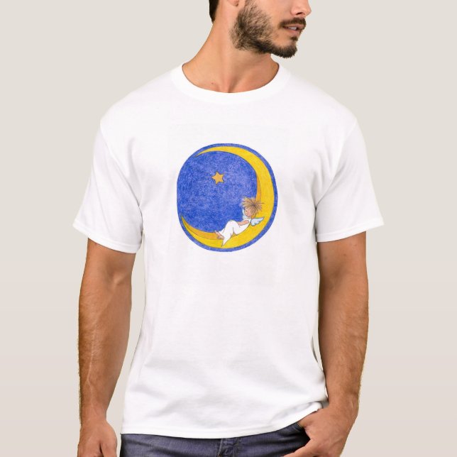 T-shirt Ange faisant une sieste sur la lune (Devant)