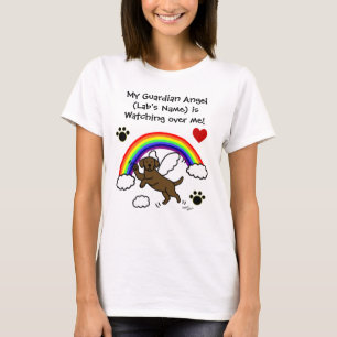 T-shirt Ange gardien de Labrador de chocolat (pont en