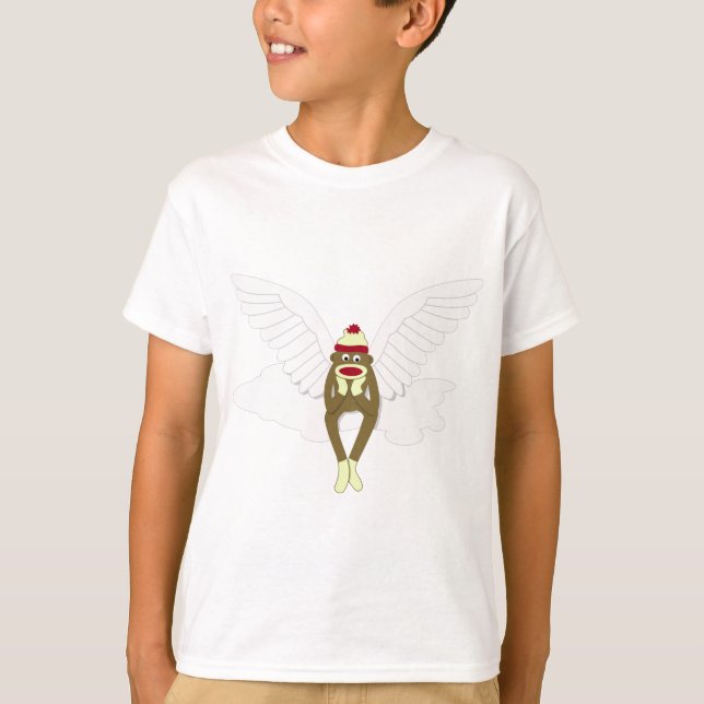 T-shirt Ange gardien de singe de chaussette (Devant)