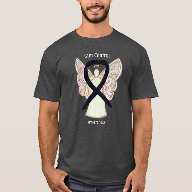 T-Shirt Ange Ruban de Sensibilisation Contrôle des (Devant)