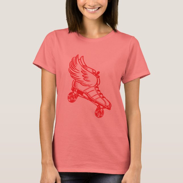 T-shirt ange sur roues (Devant)