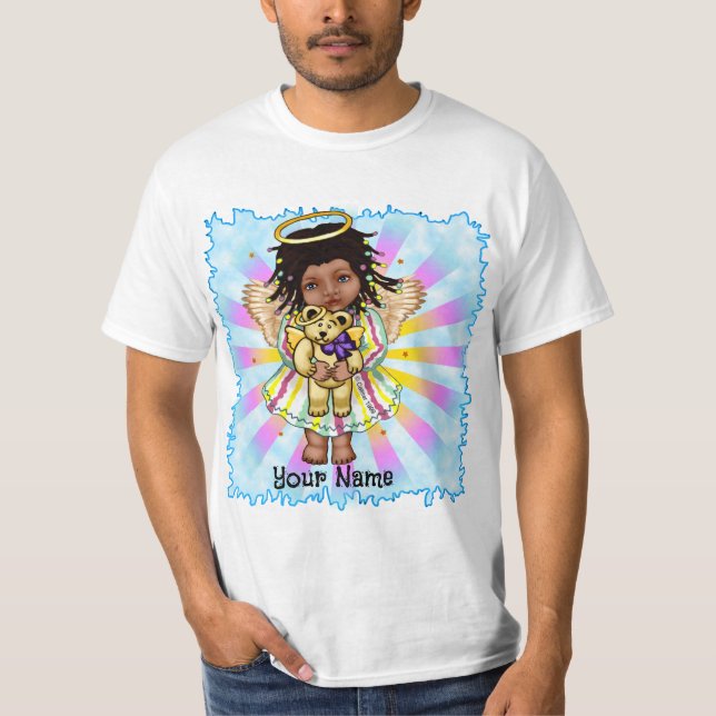T-shirt Ange tenant un ours (Devant)