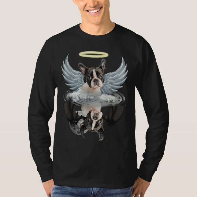 T-shirt Angel Boston Terrier Shadow Under Water Devil Bost (Devant)