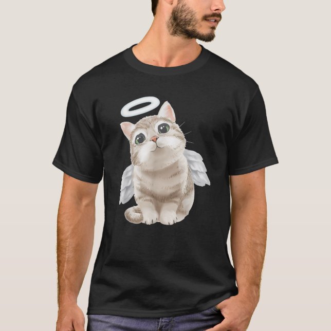 T-shirt angel cat for lovers cute little cats kitty kitten (Devant)