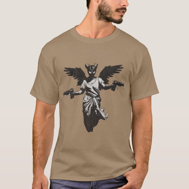 T-shirt angel devil gun (Devant)
