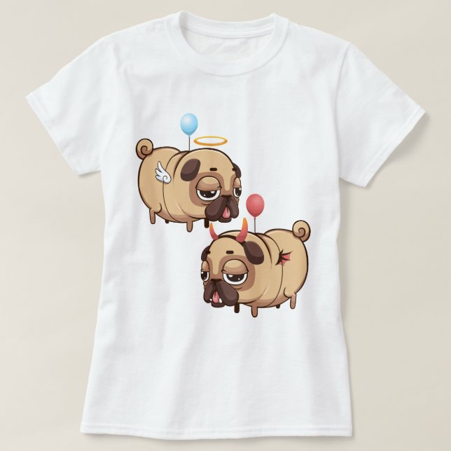 T-shirt Angel/Diable Carlin mignon (Design devant)