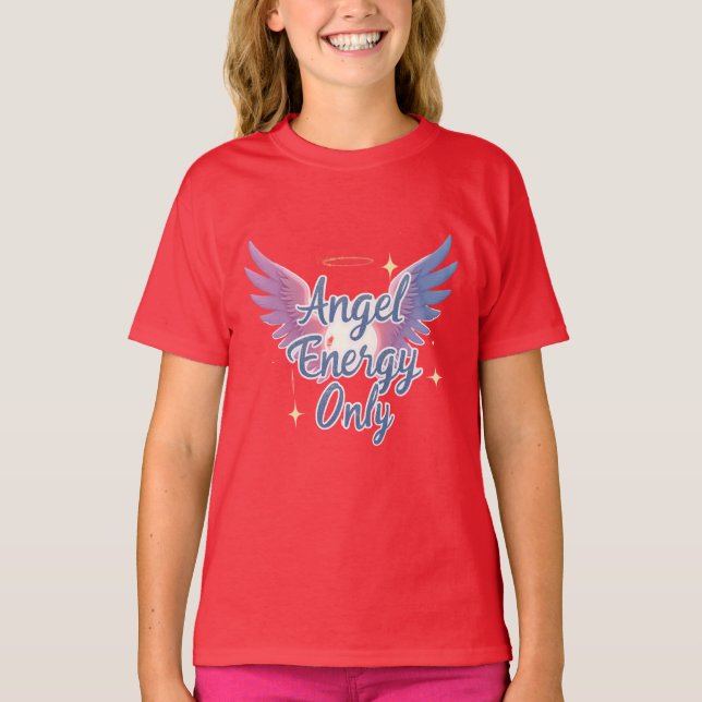 T-shirt Angel Energy Only – Kawaii Aesthetic Tee (Devant)