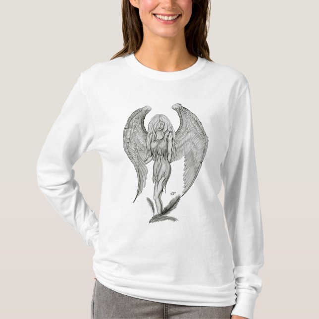T-shirt Angel, Noir et Blanc (Devant)