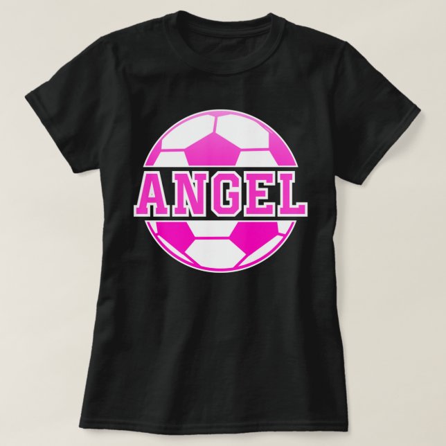 T-shirt Angel Nom Filles Football Jouer Football Sport Fan (Design devant)