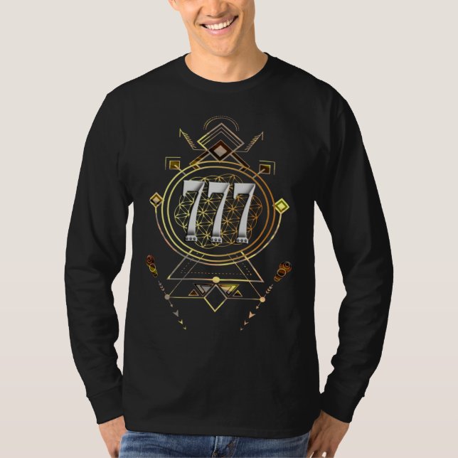 T-shirt Angel Number 777 Sacred Geometry Healing Shamanic  (Devant)
