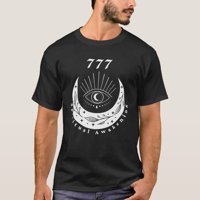 T-shirt Angel Number 777 Spiritual Awakening The Eye Moon (Devant)