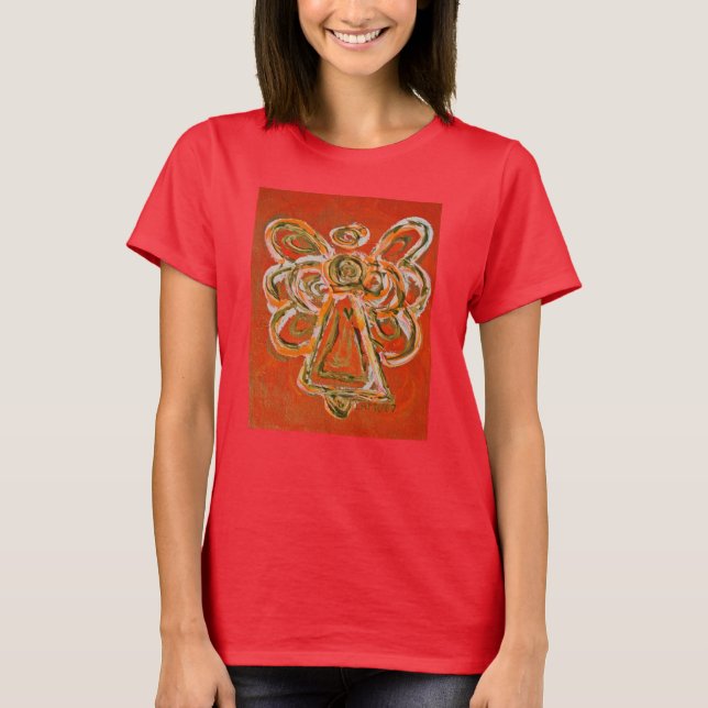 T-shirt Angel orange (Image sur le devant) (Devant)